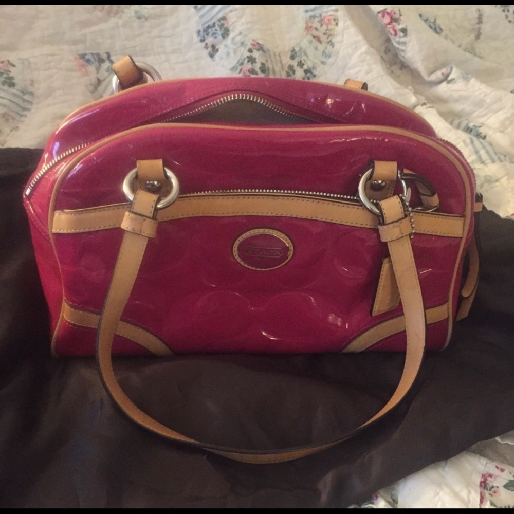 Coach Peyton Embossed Patent Leather Satchel